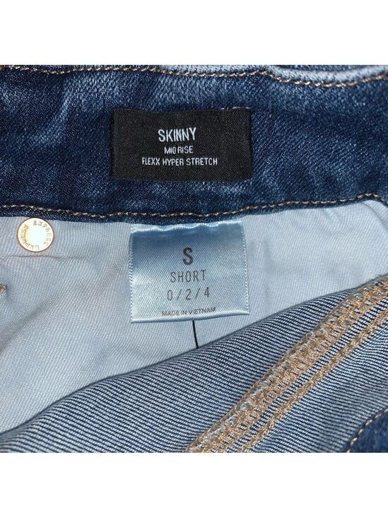 EXPRESS Skinny Mid Rise Flex Hyper stretch Raw Hem Jeans size Small 0-4 Short